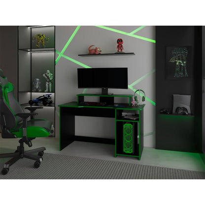 Combo Gamer Vintel · Escritorio + Silla · Verde y Negro