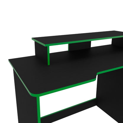 Combo Gamer Vintel · Escritorio + Silla · Verde y Negro