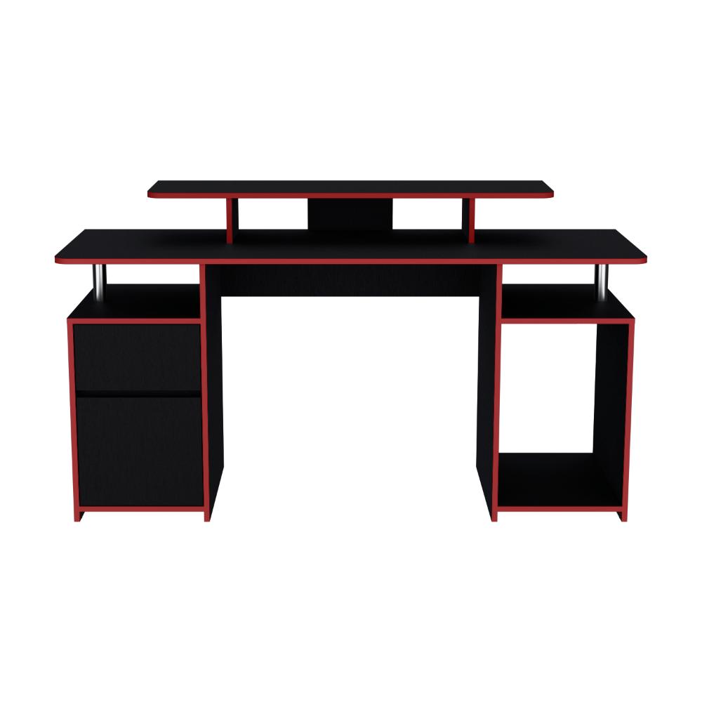 Combo Gamer Greci · Escritorio + Silla · Rojo y Negro