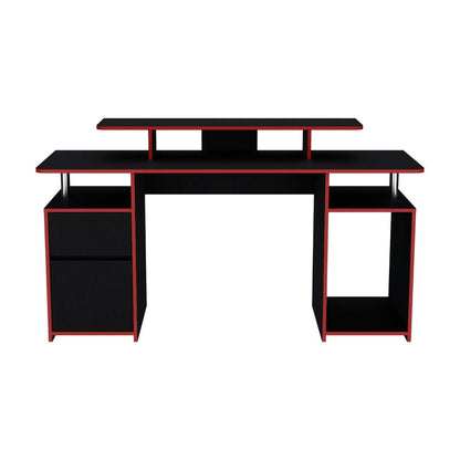 Combo Gamer Greci · Escritorio + Silla · Rojo y Negro