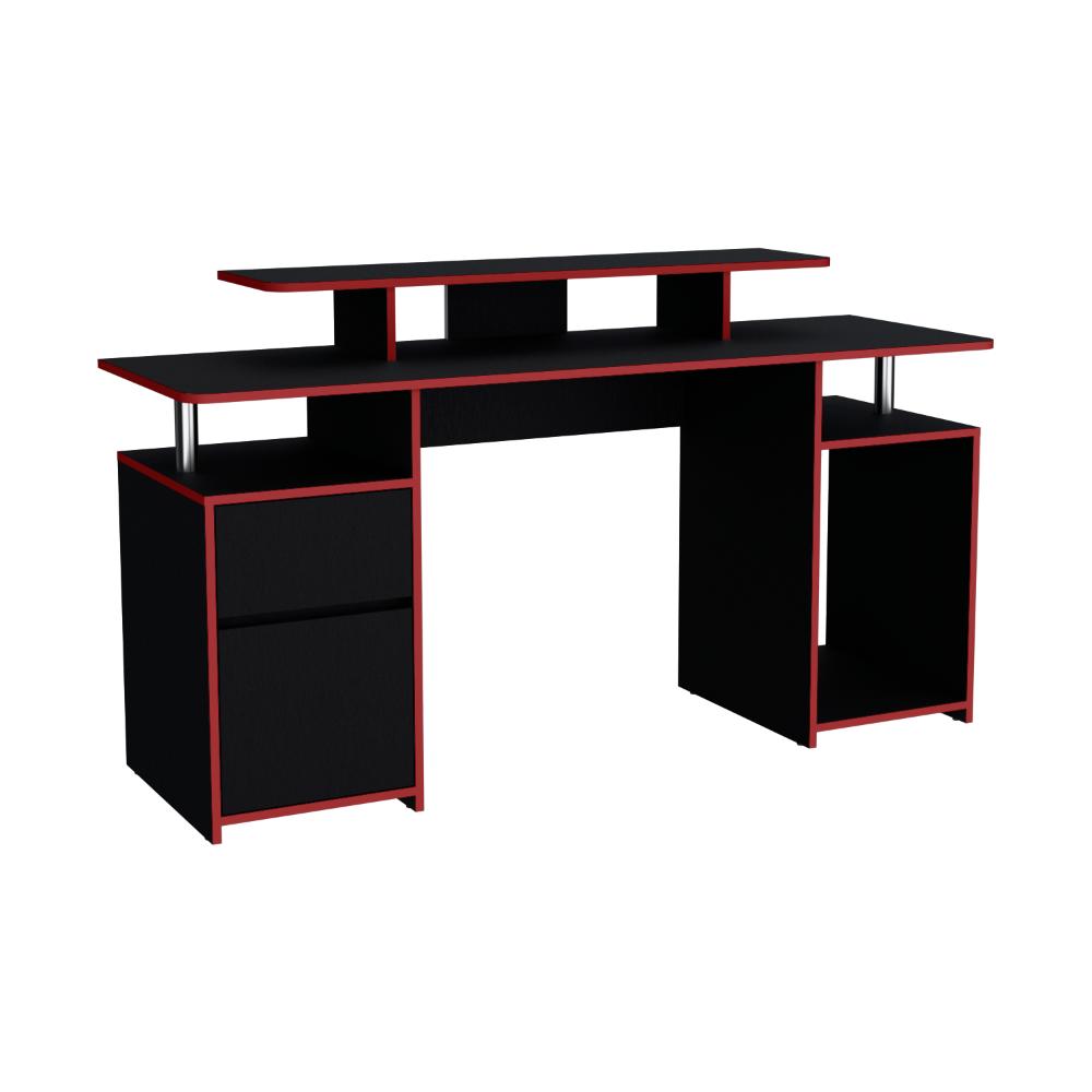 Combo Gamer Greci · Escritorio + Silla · Rojo y Negro
