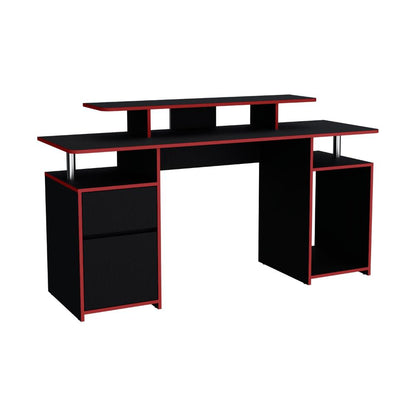 Combo Gamer Greci · Escritorio + Silla · Rojo y Negro