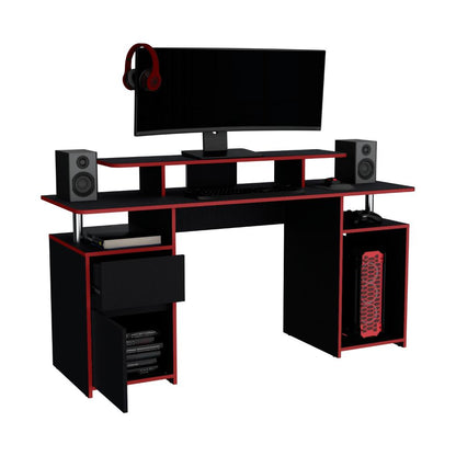 Combo Gamer Greci · Escritorio + Silla · Rojo y Negro