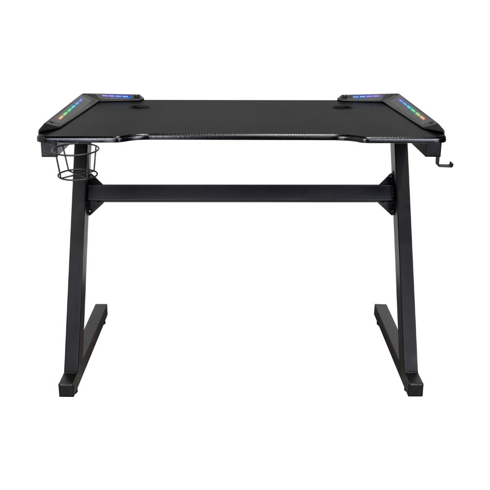 Combo gamer Mind con escritorio negro de luz led y silla gamer reclinable - detalle