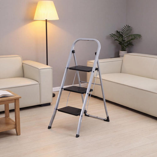 Escalera Tubular Luminas · 3 Niveles · Gris y Negro