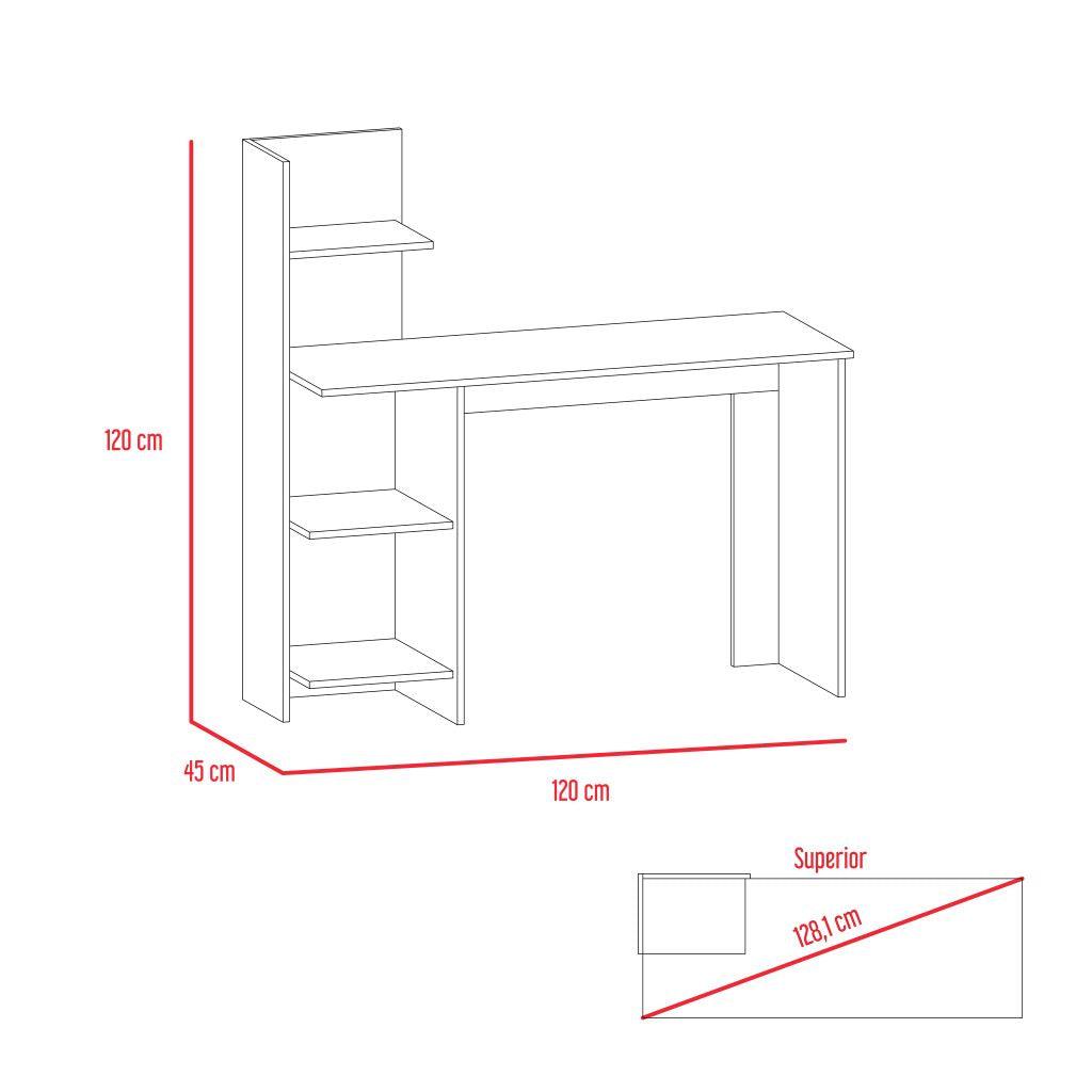 Combo de oficina Climber con escritorio beige y blanco y silla negra – vista 6
