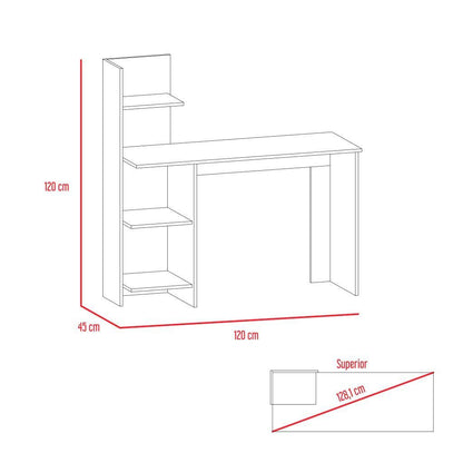 Combo de oficina Climber con escritorio beige y blanco y silla negra – vista 6