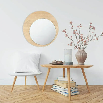 Espejo circular Ary 60 con marco de madera – Reflekta