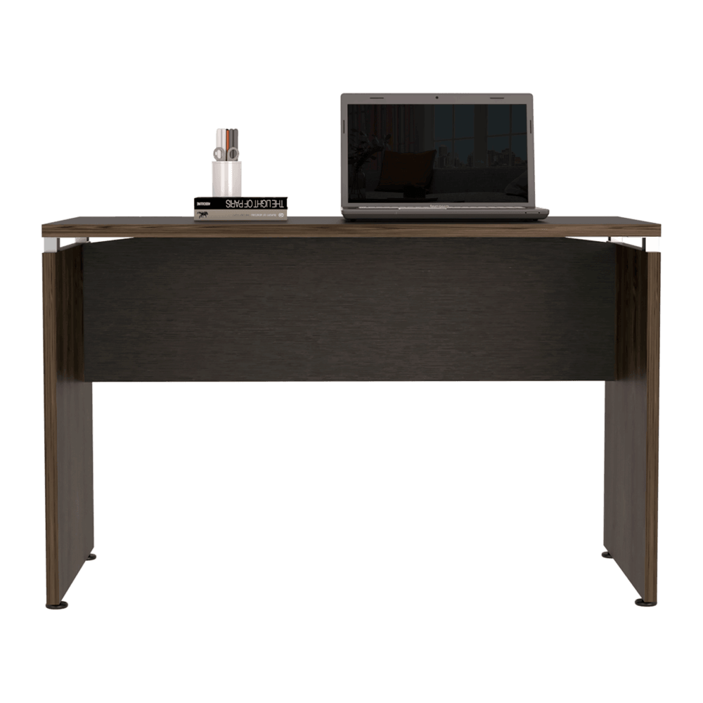 Escritorio Concept, Wengue y Chocolate, con Amplia Superfice - VIRTUAL MUEBLES