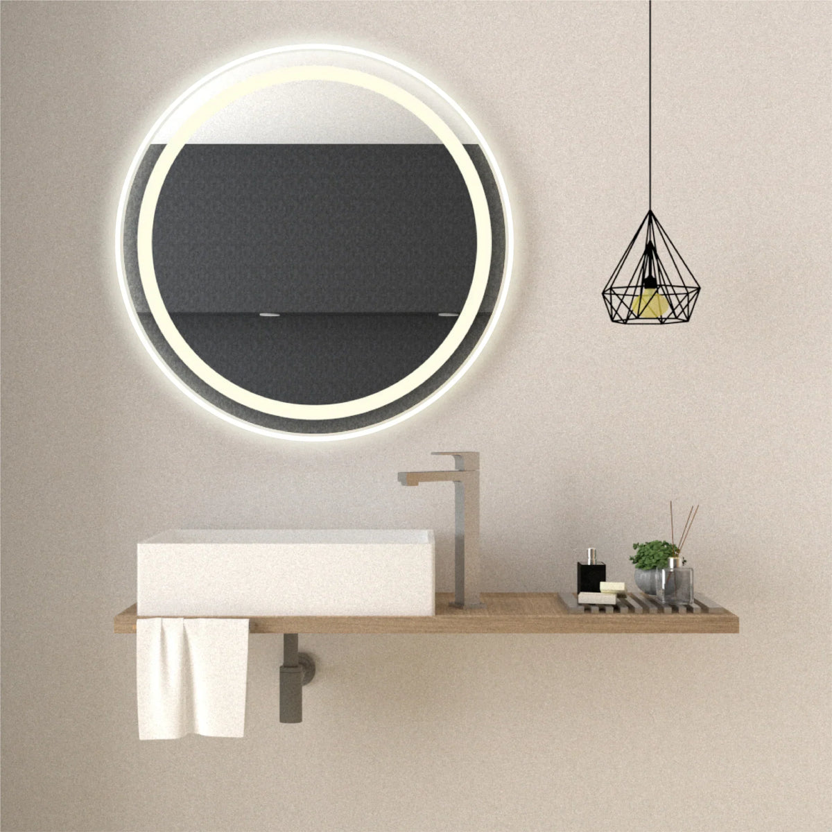 Espejo circular Malibu LED Reflekta