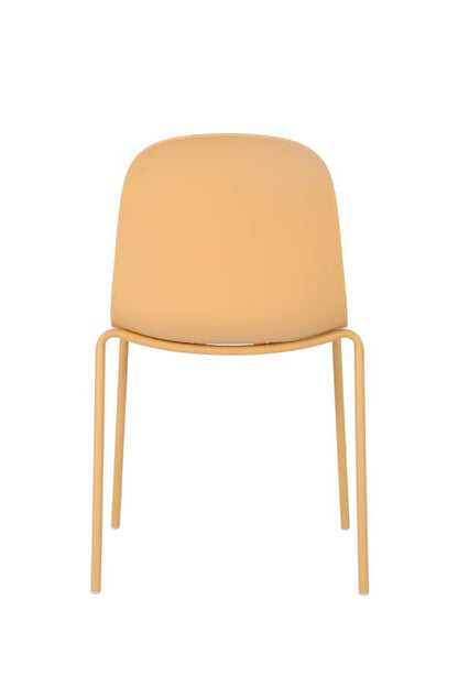 Silla Aiara color mostaza en polipropileno - detalle