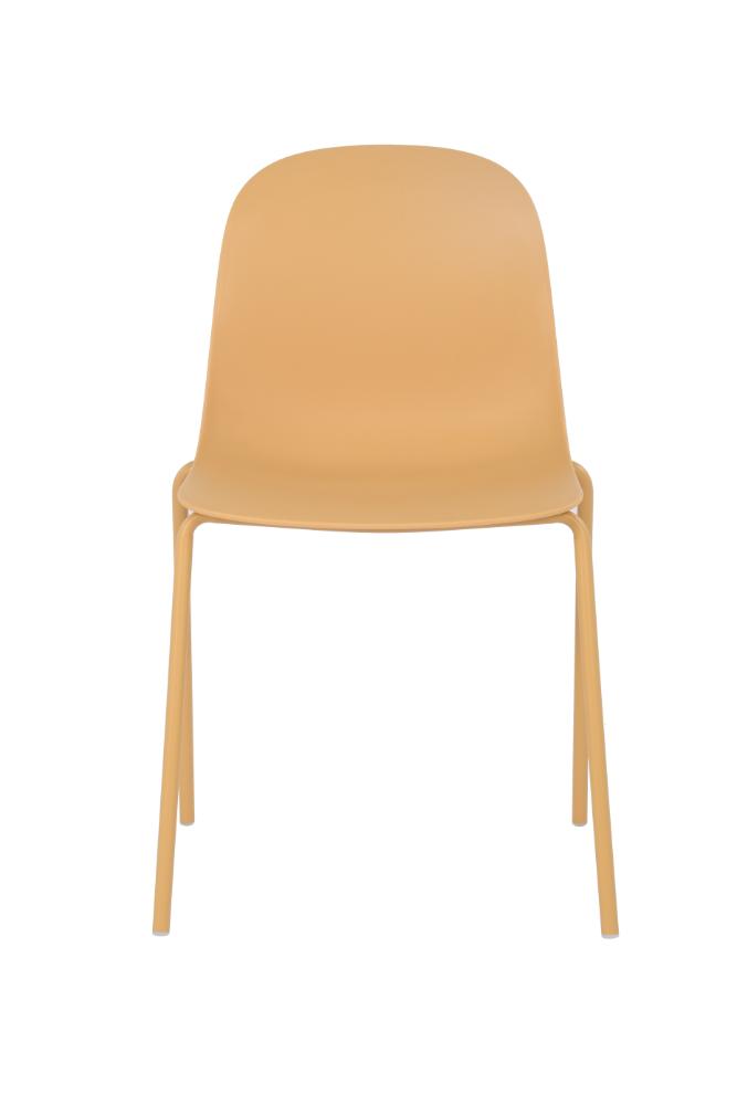 Silla Aiara color mostaza en polipropileno - vista lateral