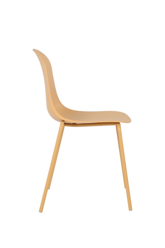 Silla Aiara color mostaza en polipropileno - en ambiente
