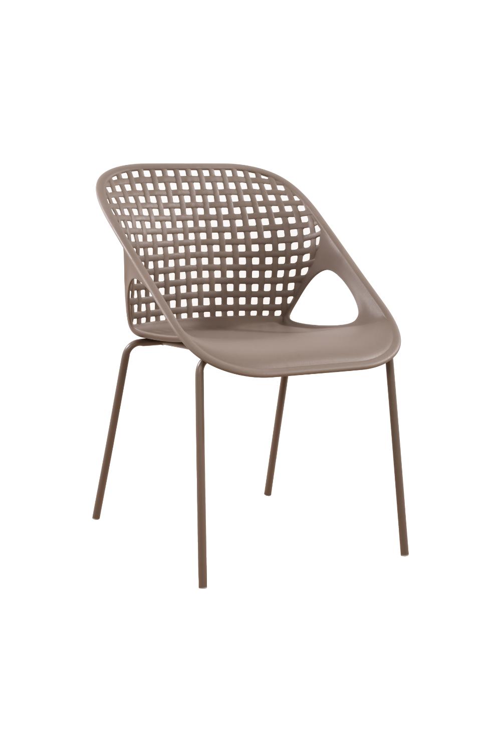Silla Senit con Brazos, Color Taupe, con Espaldar y Diseño Moderno, vista lateral