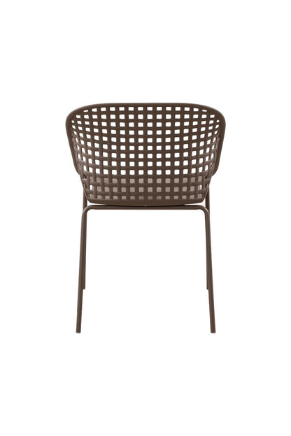 Silla Senit con Brazos, Color Taupe, con Espaldar y Diseño Moderno, vista posterior