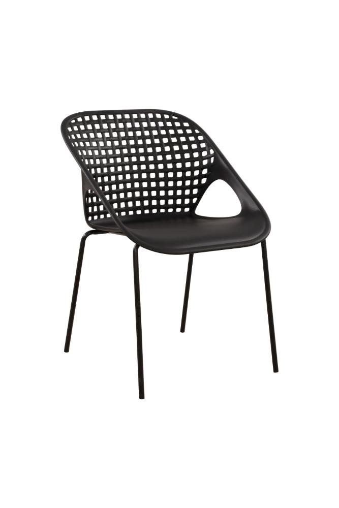 Set de 2 Sillas Senit con Brazos, Color Negro, con Espaldar y Diseño Moderno