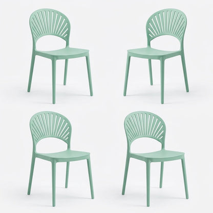 Set de 4 Sillas Paraíso, Color Azul Claro, con Espaldar y Diseño Moderno