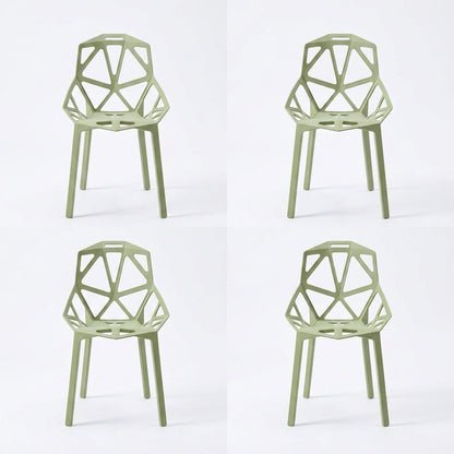 Silla Roxy, Color Verde, con Espaldar y Diseño Moderno X4