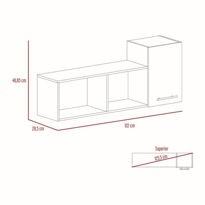 Estantería Flotante Esperanza color Café claro y Gris para Sala o Baño.