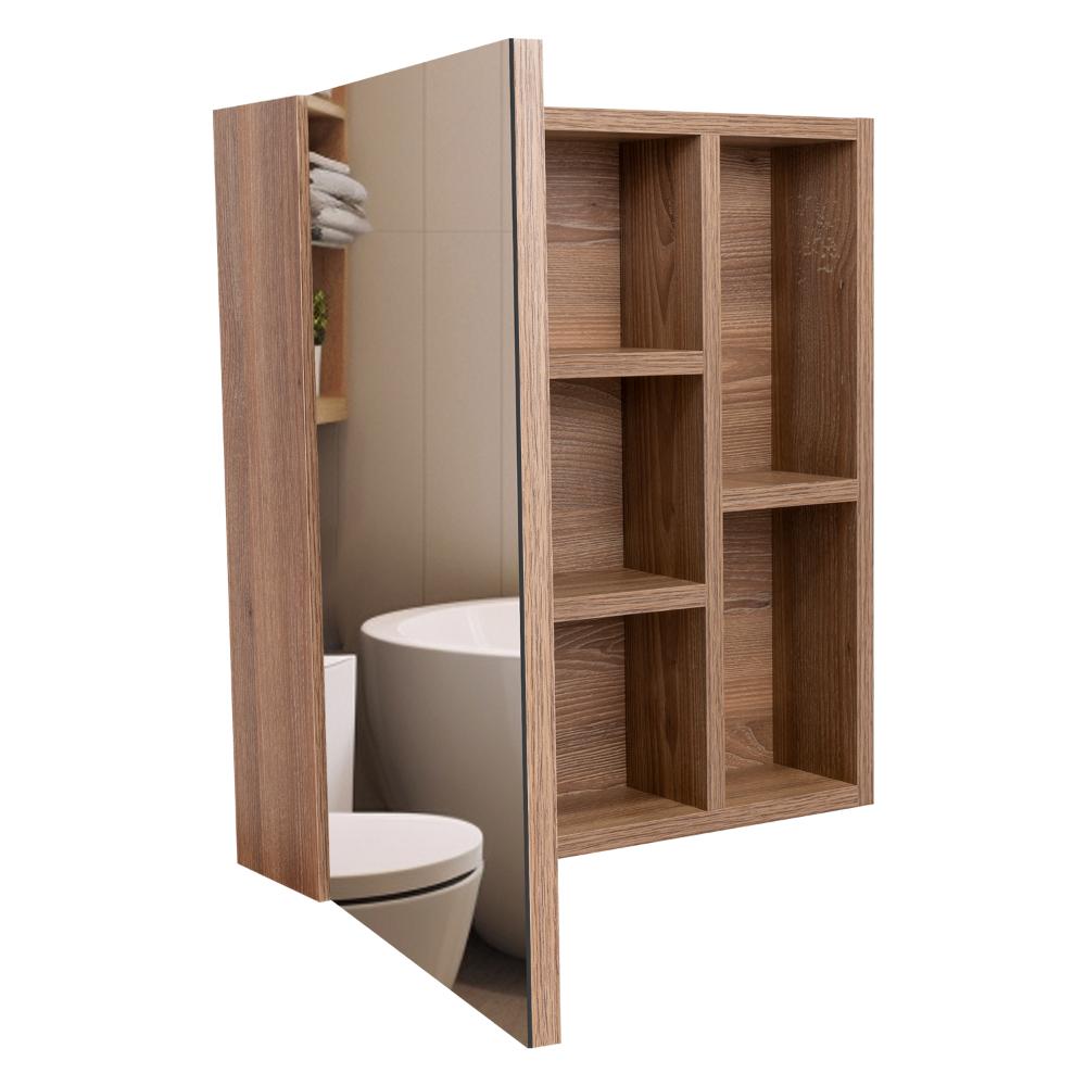 Gabinete de Baño Labell, Miel, con Puerta Espejo y Entrepaños