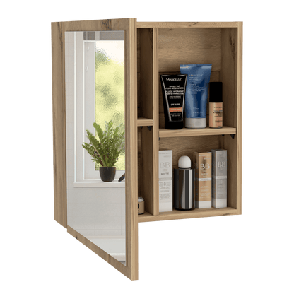 Gabinete de Baño Luma, Café Claro, con Puerta Espejo y Dos Entrepaños Para Ubicar Múltiples Objetos ZF - VIRTUAL MUEBLES