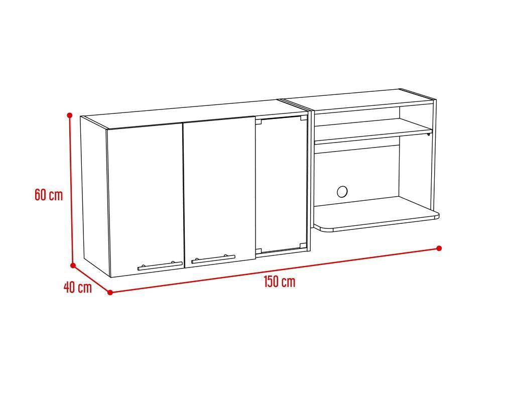 Gabinete Superior Viltex color Avellana y Blanco para Cocina.