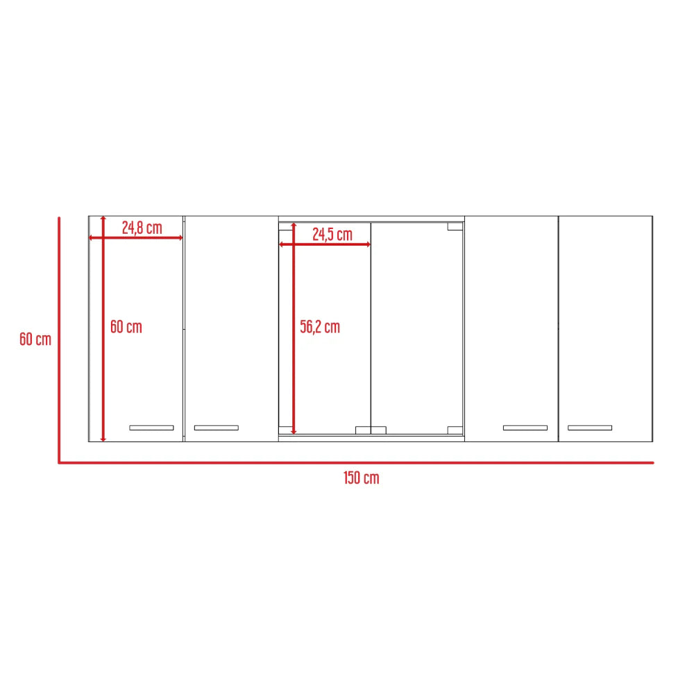 Gabinete de Cocina Superior 150 Vidrio RTA Blanco Miel