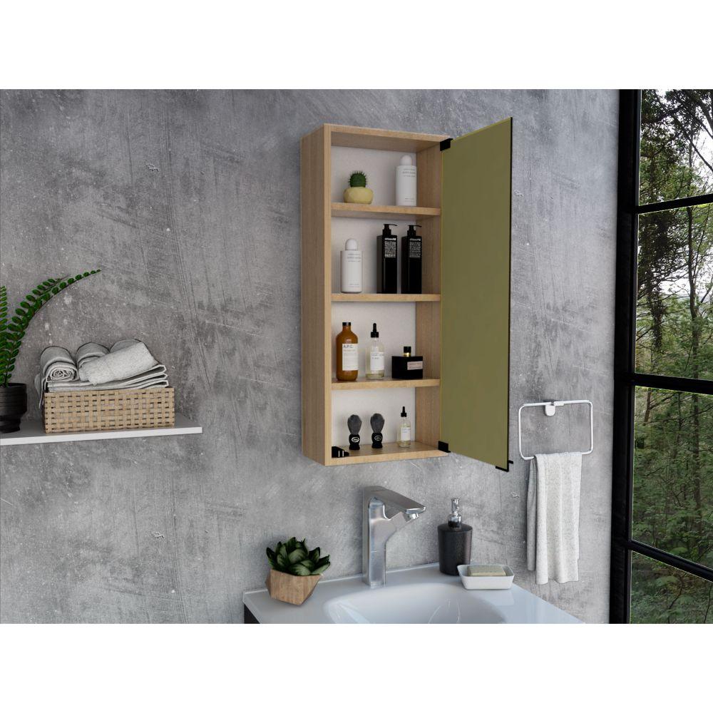 Gabinete de Baño Zania, Beige, con Múltiples Superficies Para Almacenamiento de Objetos de Aseo - VIRTUAL MUEBLES