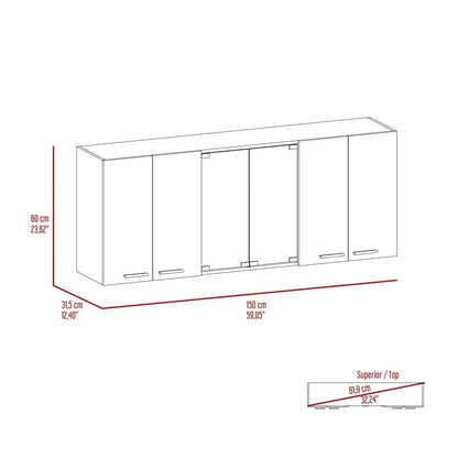 Gabinete Superior 150 con Vidrio RTA Wengue