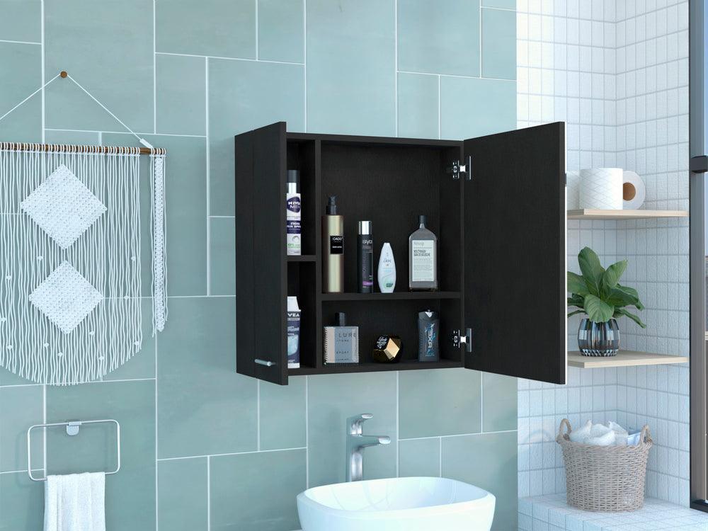 Gabinete de Baño Depp, Wengue, con Puerta Espejo Biselado y Dos Entrepaños ZF - VIRTUAL MUEBLES