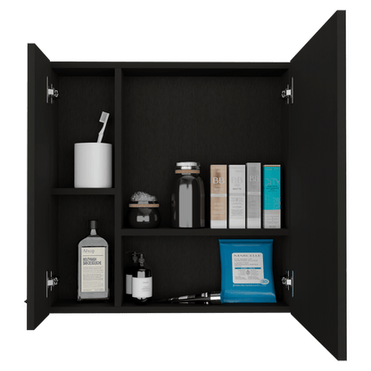 Gabinete de Baño Depp, Wengue, con Puerta Espejo Biselado y Dos Entrepaños ZF - VIRTUAL MUEBLES