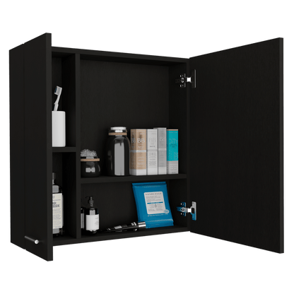 Gabinete de Baño Depp, Wengue, con Puerta Espejo Biselado y Dos Entrepaños ZF - VIRTUAL MUEBLES