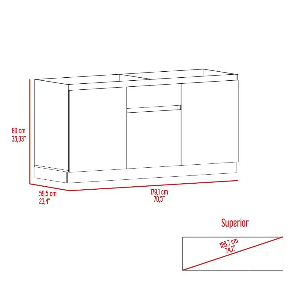 Gabinete Inferior Provenza, Humo, Con Gran Capacidad De Almacenamiento - VIRTUAL MUEBLES