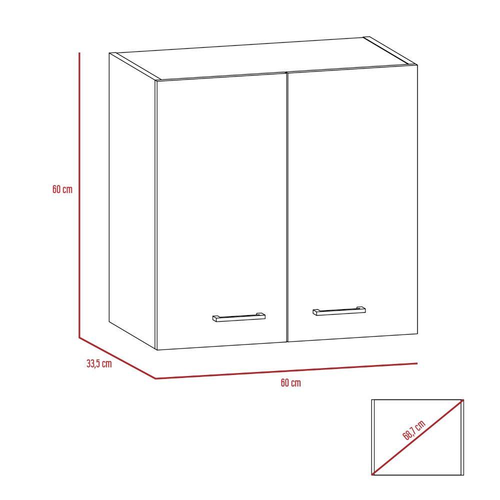 Gabinete Superior Roswy color Blanco Duqueza Y Chocolate Para Cocina.