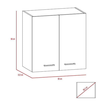 Gabinete Superior Roswy color Blanco Duqueza Y Chocolate Para Cocina.