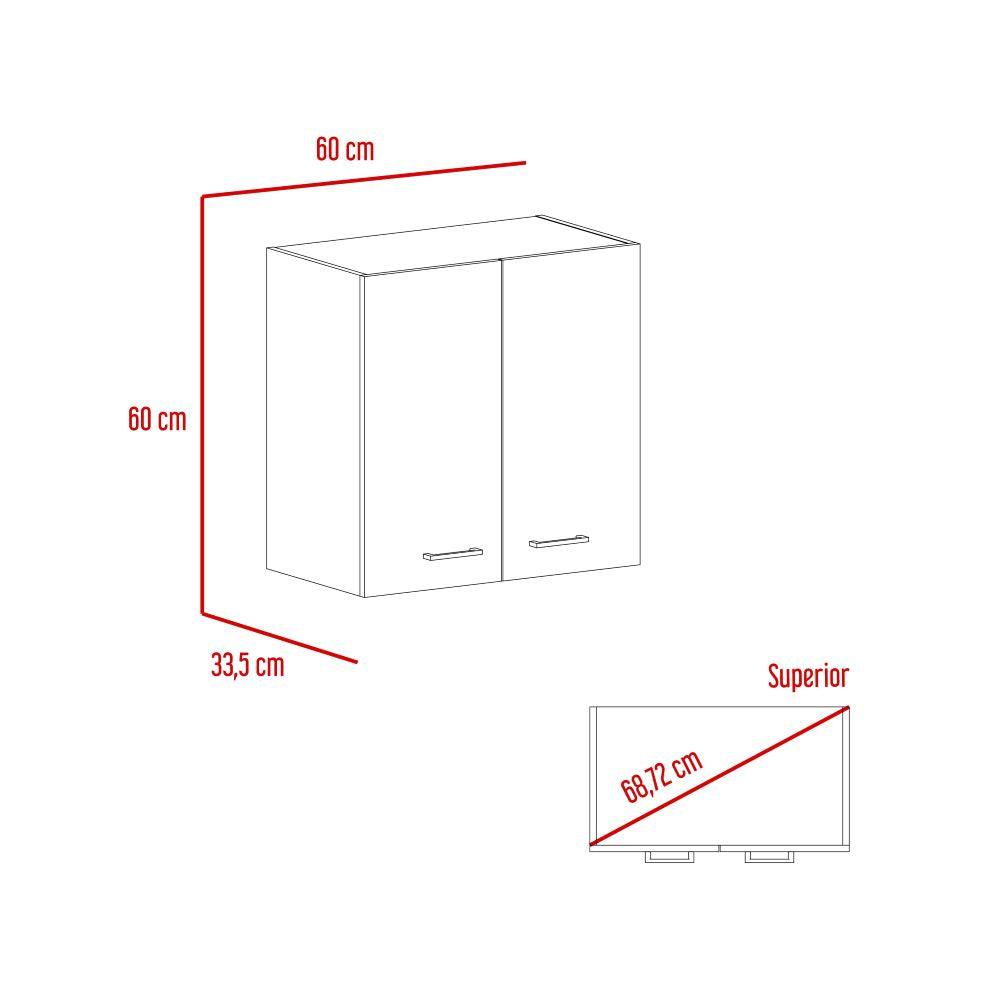 Gabinete Superior Roswy color Castaño y Blanco Duqueza para Cocina.