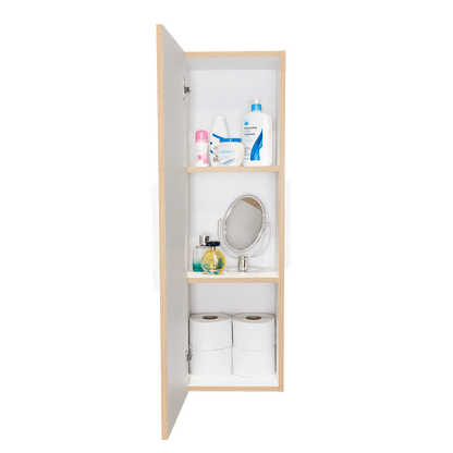 Gabinete de Baño Picasso, Blanco y Café Claro, con Espacio Para Guardar Objetos de Aseo ZF - VIRTUAL MUEBLES