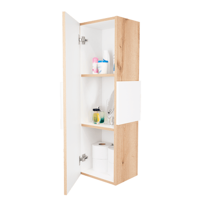 Gabinete de Baño Picasso, Blanco y Café Claro, con Espacio Para Guardar Objetos de Aseo ZF - VIRTUAL MUEBLES