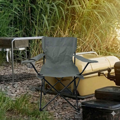 Silla Plegable Camping Tanzania, Gris Oscuro, Incluye Bolsa de Transporte