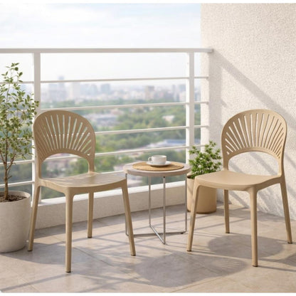 Set de 2 Sillas Paraíso, Color Khaki, con Espaldar y Diseño Moderno, vista lateral