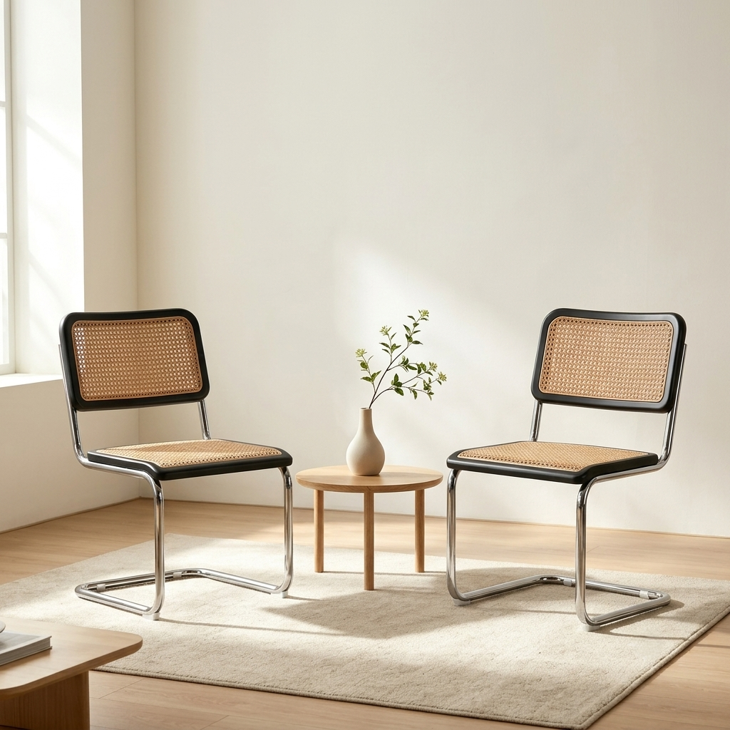 Silla Vintage Dos, Plata, Negro y Beige, con Espaldar Transpirable y Diseño Retro