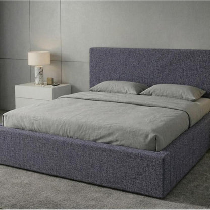 Cama Mecy Lift 140, Gris Oscuro, con Almacenamiento Hidráulico Tapizada, vista frontal