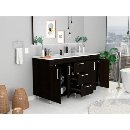 Mueble Lavamanos Homer color Wengue para Baño.