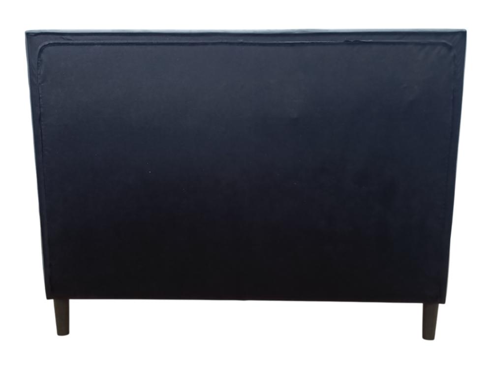 Cama doble Vertex gris oscuro con espaldar alto tapizado, para colchón 140x190