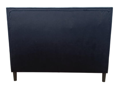 Cama doble Vertex gris oscuro con espaldar alto tapizado, para colchón 140x190
