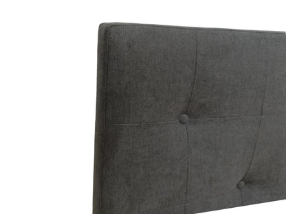 Cama doble Imperial gris oscuro con espaldar alto tapizado - medidas