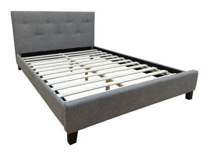 Cama Doble Imperial, Gris, Madera Roble Tapizada, detalle