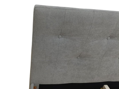 Cama Doble Imperial, Gris, Madera Roble Tapizada, en ambiente