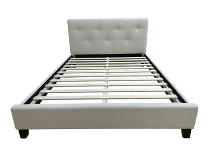 Cama Doble Imperial, Blanco, Madera Roble Tapizada, vista posterior
