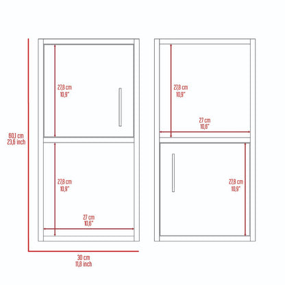 Gabinete de Baño Aqua 4, Wengue, con Puerta Abatible X2